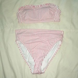 New Xhilaration striped bandeau swim set, sz S